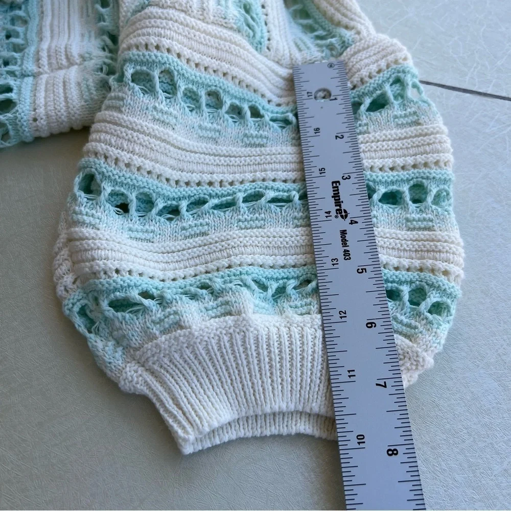 Maeve Cream and Green Striped Cardigan Women’s  Size XS/S